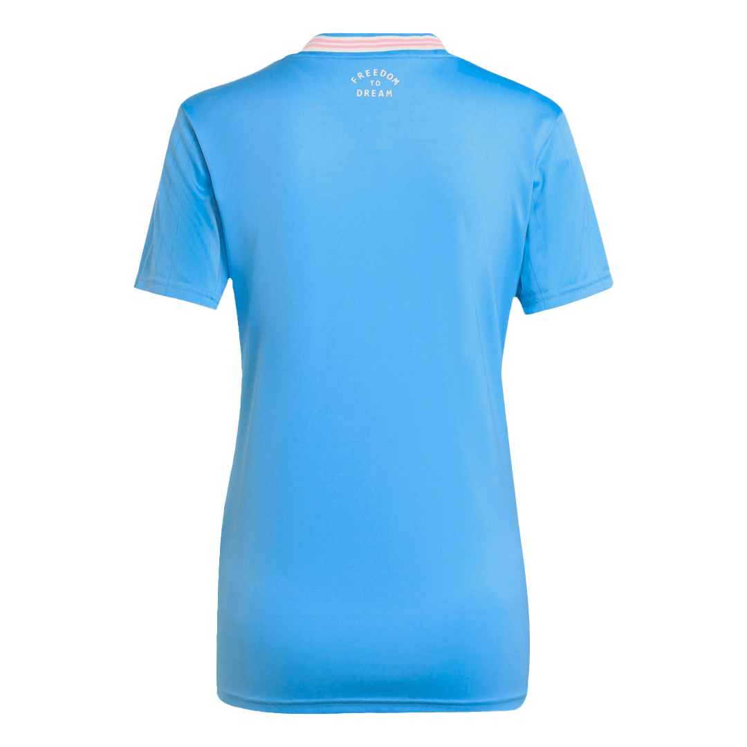 Camiseta de fútbol de visitante del Inter Miami 2025 para mujer, azul, tercera equipación