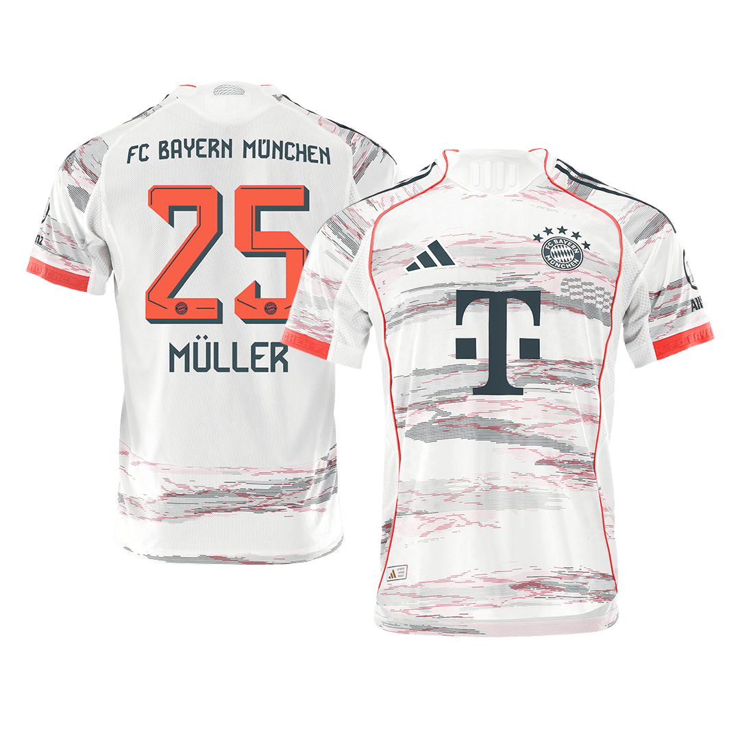 Soccer Kits Authentic  MÜLLER  #25 Bayern Munich Away Soccer Jersey 2025/26 White