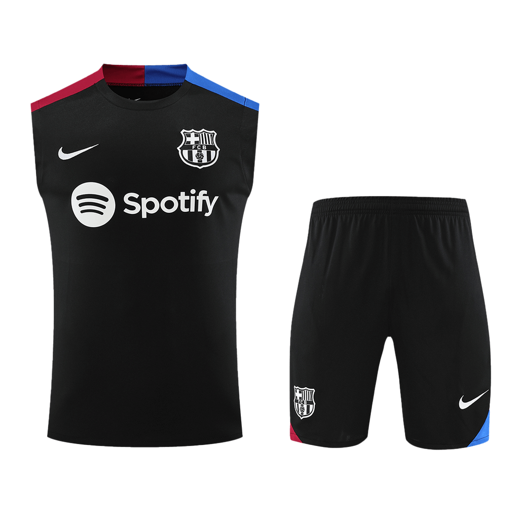 Soccer Kits Barcelona Pre-Match Soccer Jersey Vest Kit(Jersey+Shorts) 2024/25