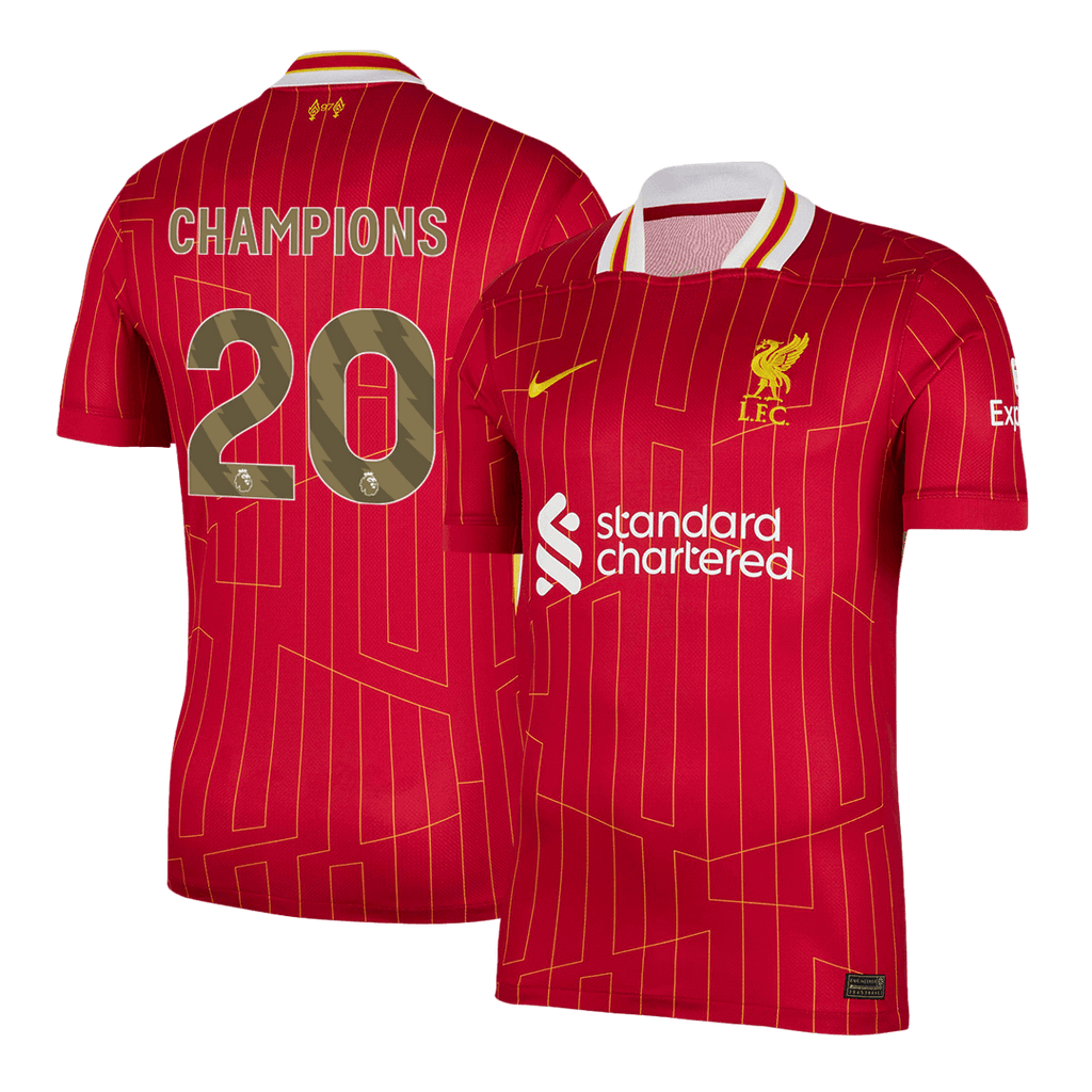 Soccer Kits CHAMPIONS #20 Liverpool Home Soccer Jersey 2024/25 Red