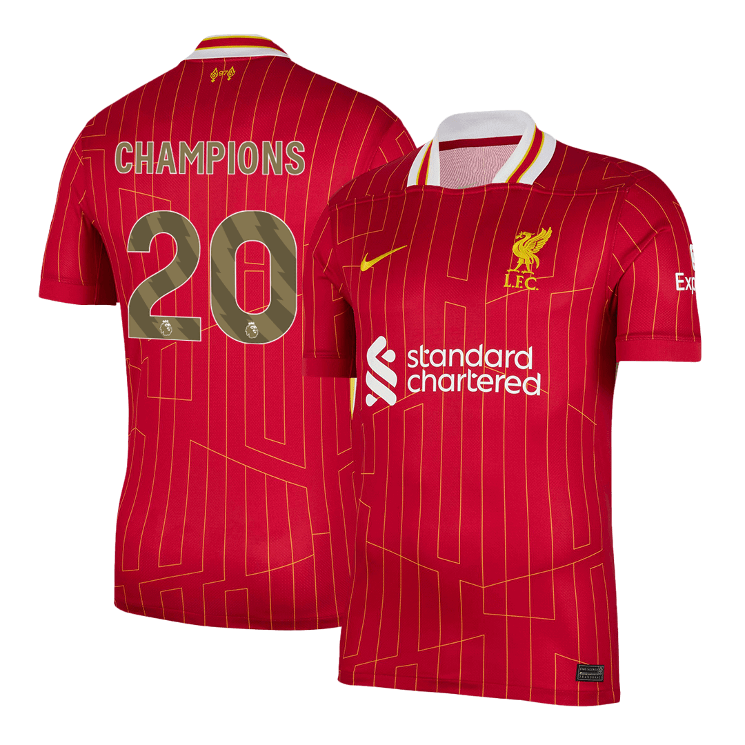 Soccer Kits CHAMPIONS #20 Liverpool Home Soccer Jersey 2024/25 Red