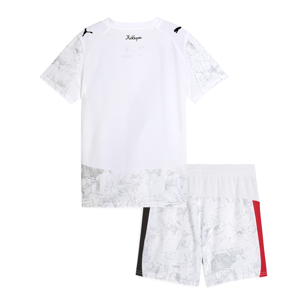 Kit de fútbol para niños: Camiseta de fútbol KidSuper del Manchester City (camiseta y pantalón corto) 2025/26, blanca - Mundial de Clubes