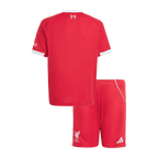 Kit de fútbol para niños: camiseta de fútbol local del Liverpool (camiseta y pantalones cortos), talla 25/26, color rojo