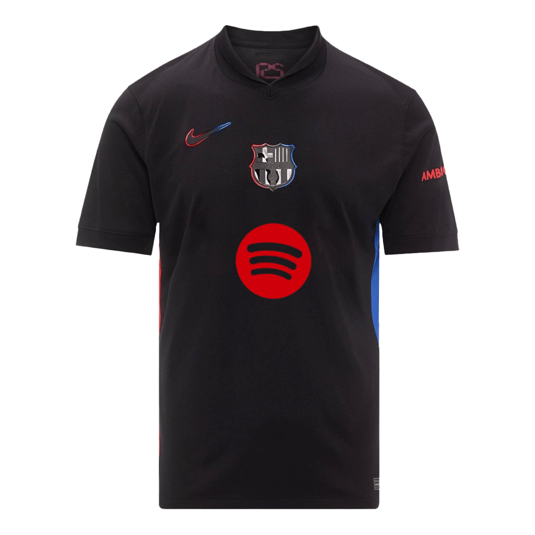 Maillot de football GAVI #6 Barcelone Extérieur 2024/25 - Logo Spotify sans texte