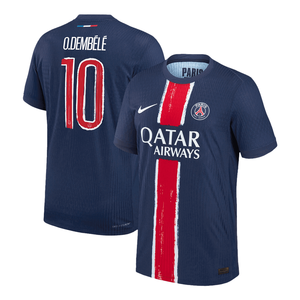Soccer Kits Authentic O.DEMBÉLÉ #10 PSG Home Soccer Jersey 2024/25 Navy - UCL