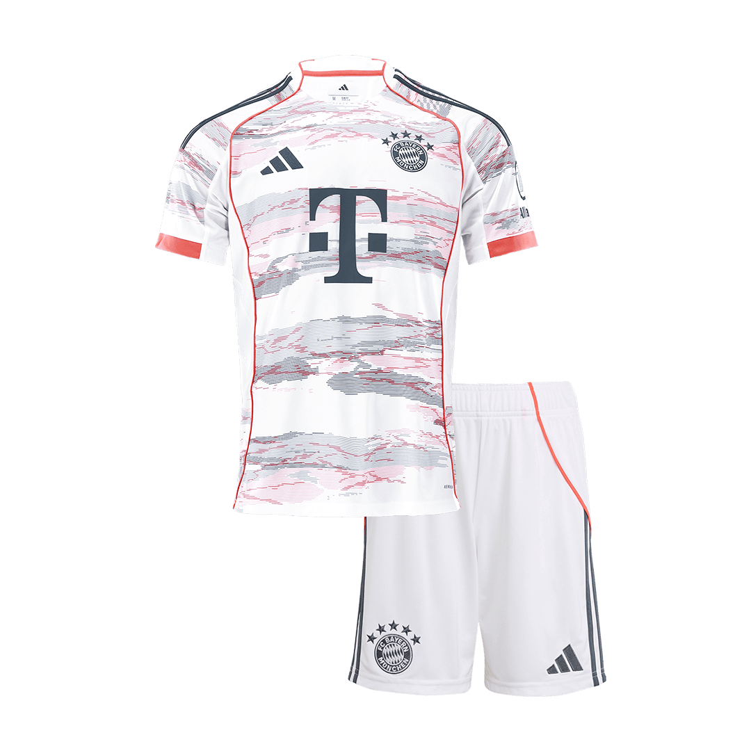 Maillot de football extérieur Bayern Munich 2025/26 pour enfant (maillot et short) Blanc
